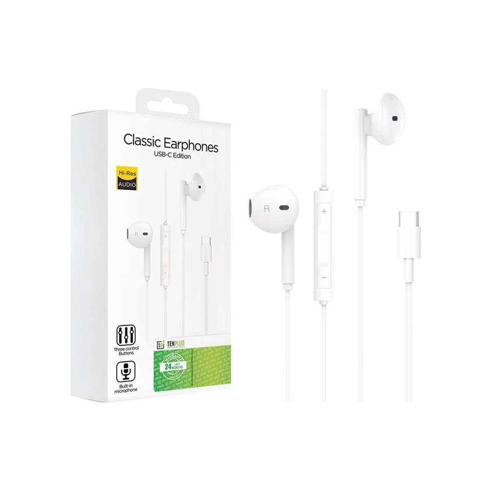 سماعة تايب سي Ten Plus Type-C Wired Earphones